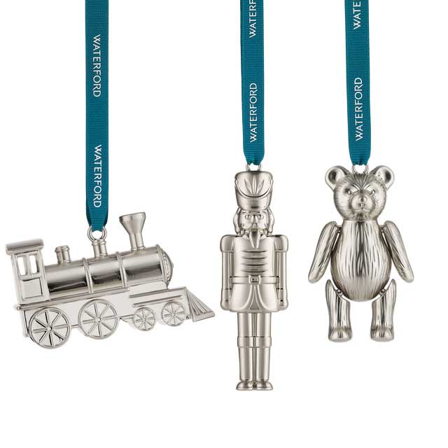 Waterford Steam Train, Teddy & Nutcracker Ornament - Set of 3