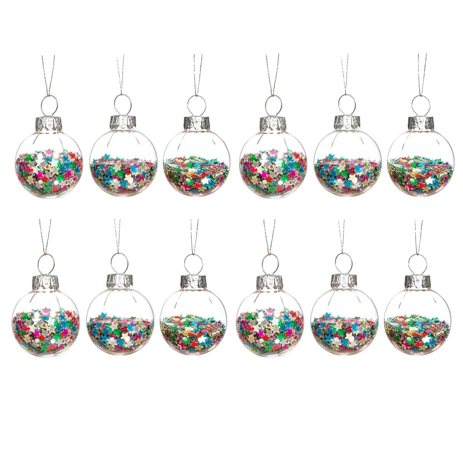 Sass & Belle Mini Disco Stars Baubles Set Of 12