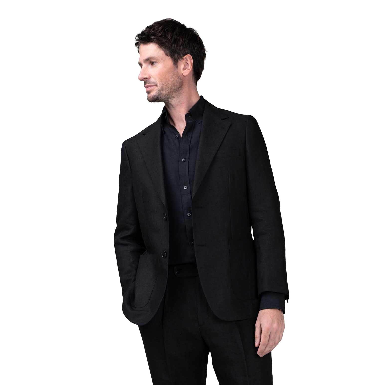 Rembrandt Malta Black Linen Blazer