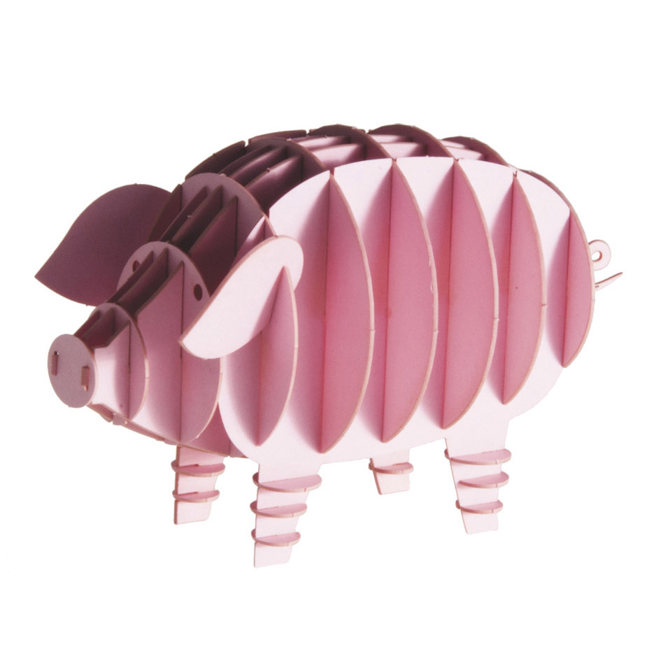Fridolin 3D Paper Model - Pig