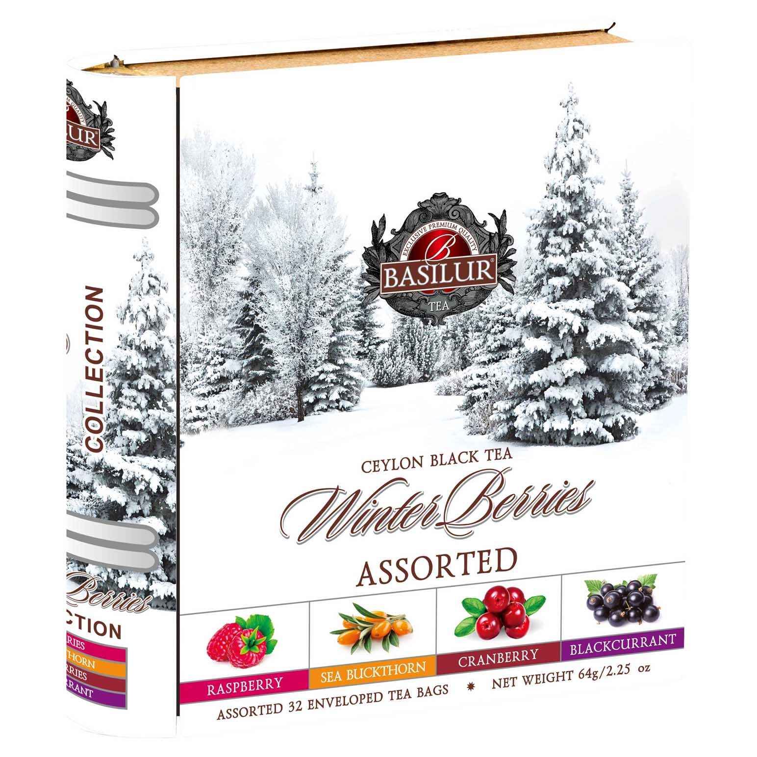 Basilur Winter Berries Tea Book - 32 Enveloped Tea Bags