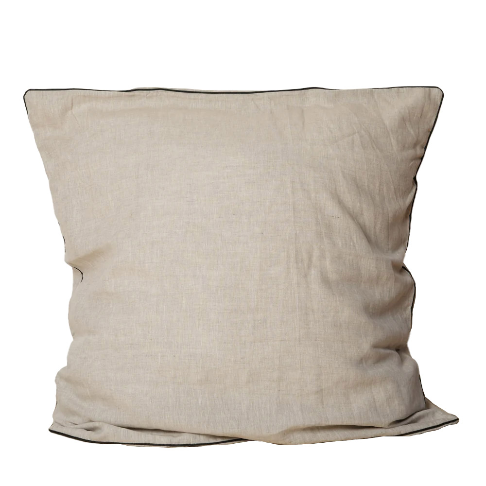 Home Lab 100% French Flax Linen Piped Euro Pillowcase