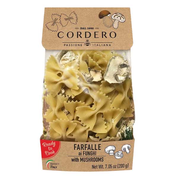 Cordero Farfalle with Mixed Mushrooms - Ready to Cook Pasta 200g