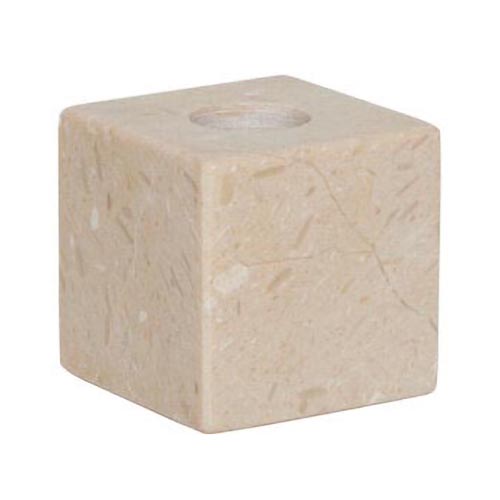 OYOY Savi Square Marble Candle Holder Low - Beige