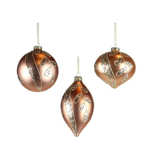 Goodwill Glass Gilt Vine Swirl Pattern Ornament Assorted 10cm