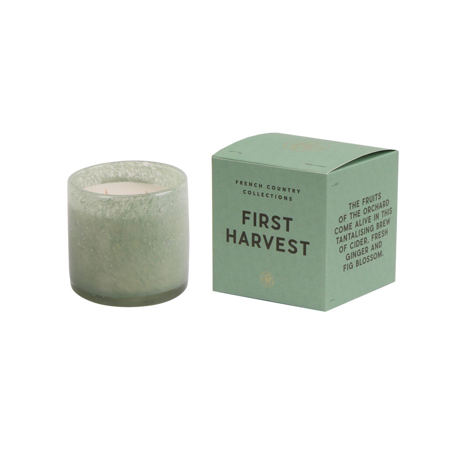 French Country First Harvest Glass Candle