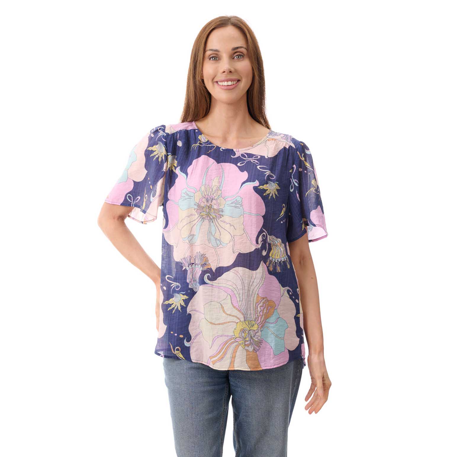 Givoni Sophie Flounce Sleeve Top