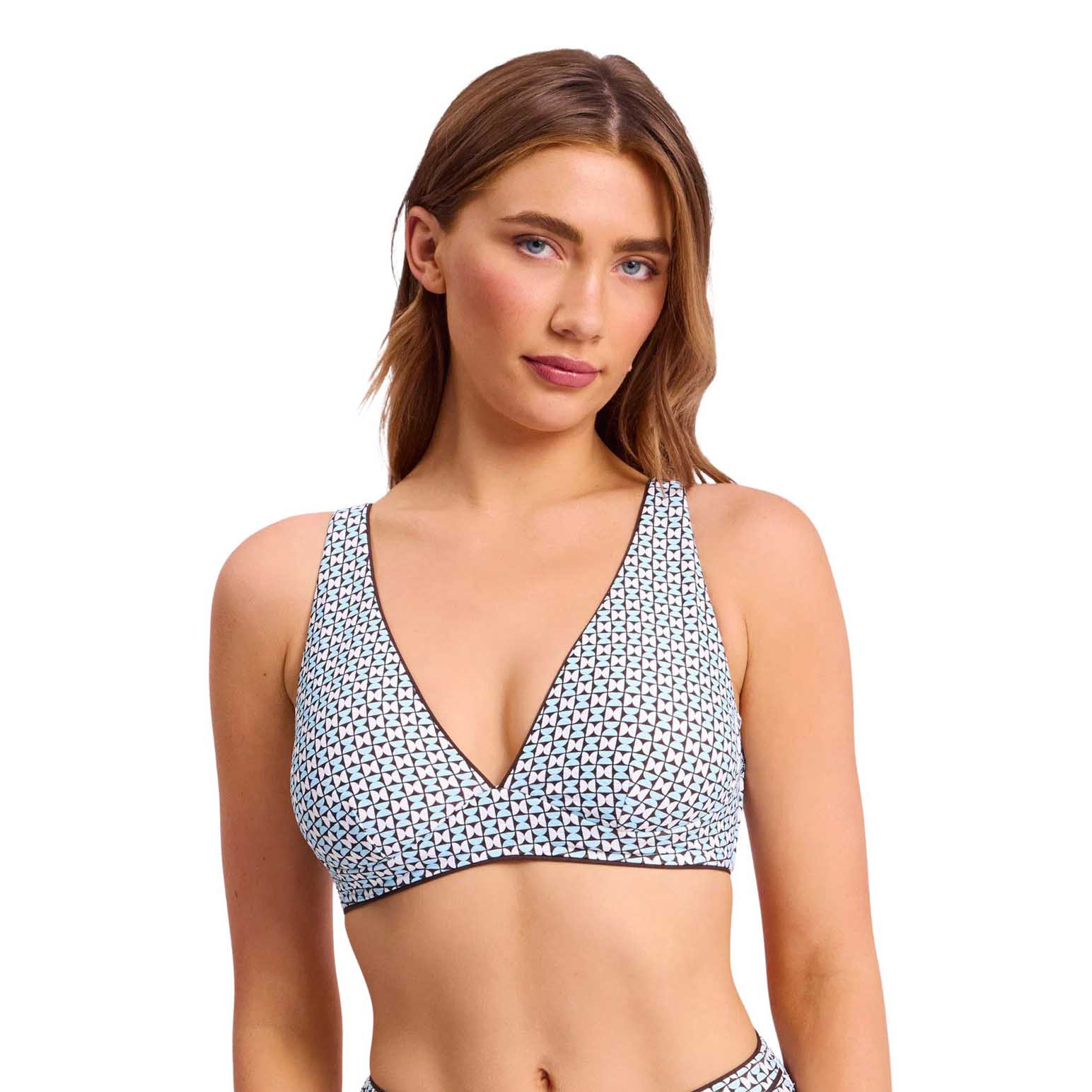 Sunseeker Geomath DD/E U/Wire Tri Bra - Blue