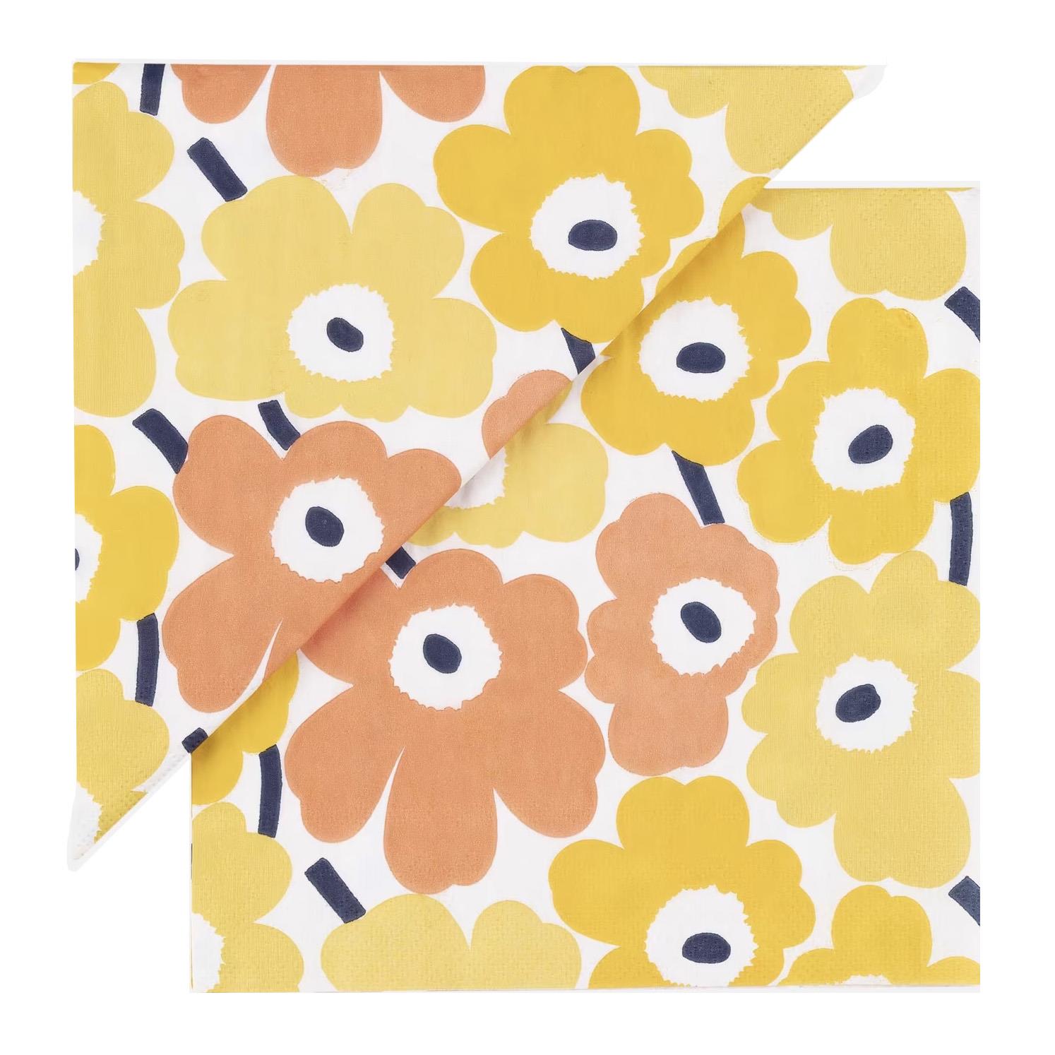 Marimekko Mini Unikko Yellow Luncheon Napkin