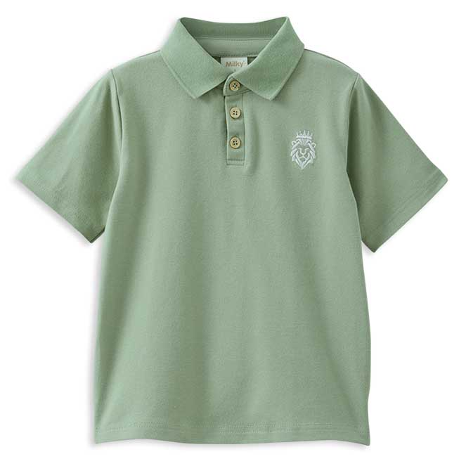 Milky Basil Lion Polo Shirt 2-7Y