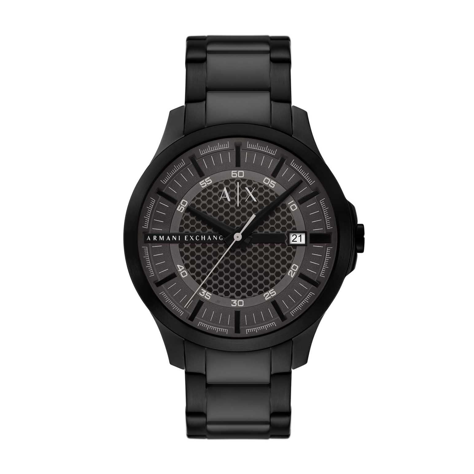 Armani Exchange Three-Hand Date Black Stainless Steel Watch AX2464