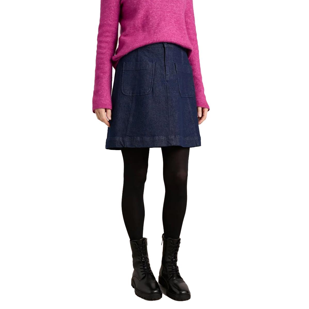 Seasalt Cornwall Rolling Sands Skirt Dark Rinse Wash