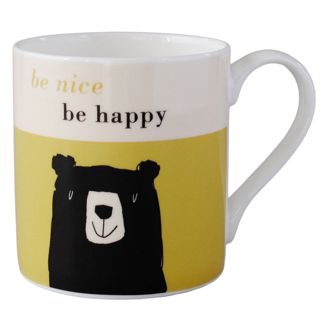 repeat repeat Happiness Bear Bone China Mug Olive