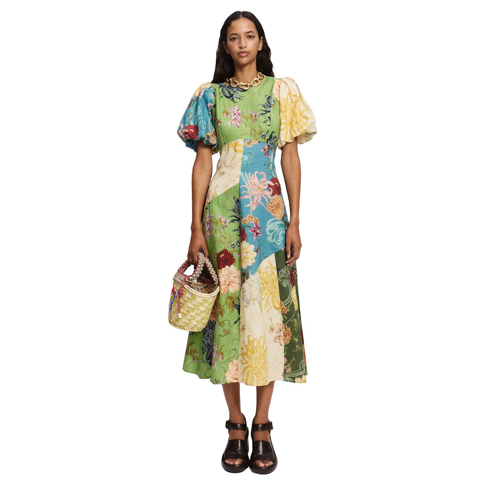 ALÉMAIS Avery Spliced Midi Dress