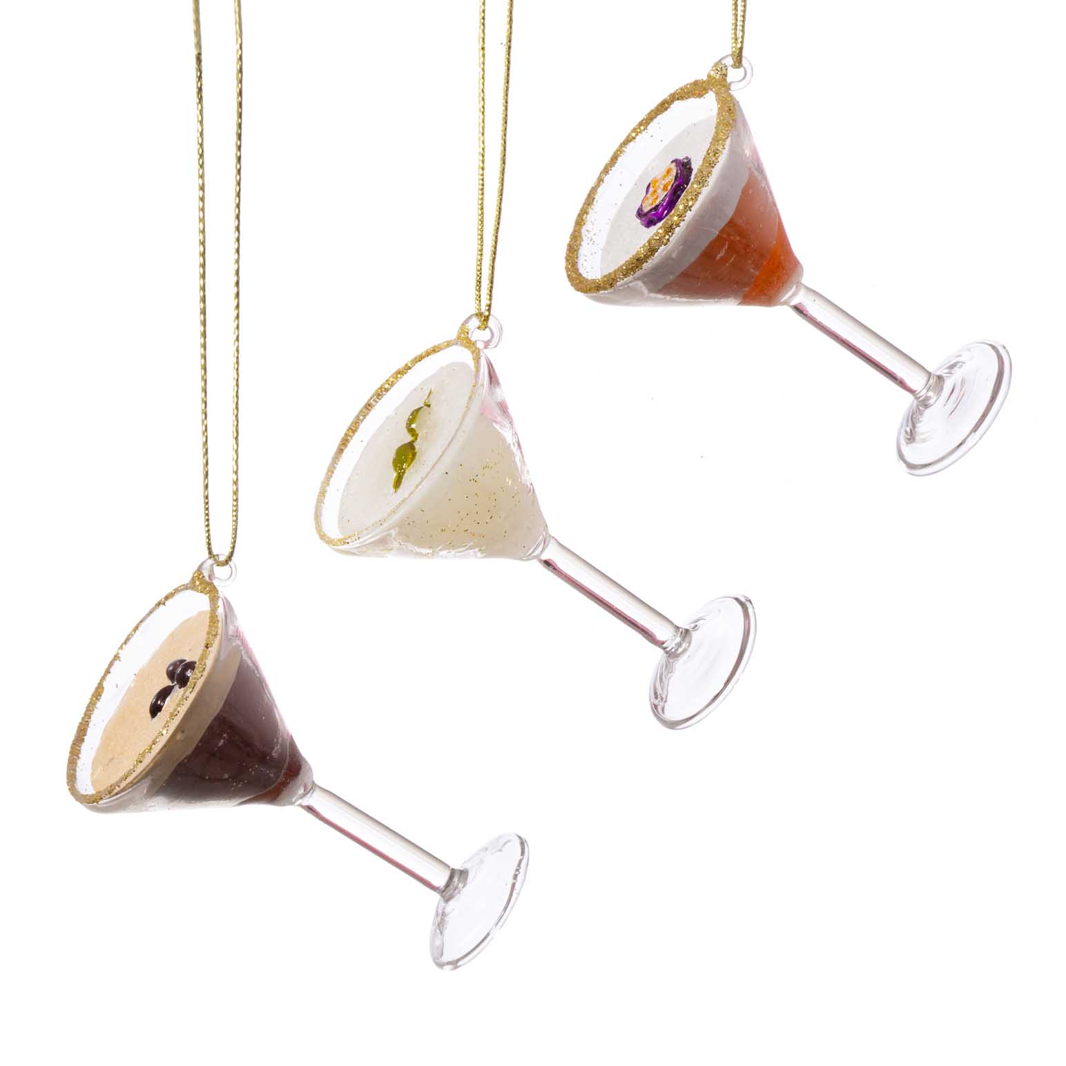 Sass & Belle Martini Cocktail Baubles Set Of 3