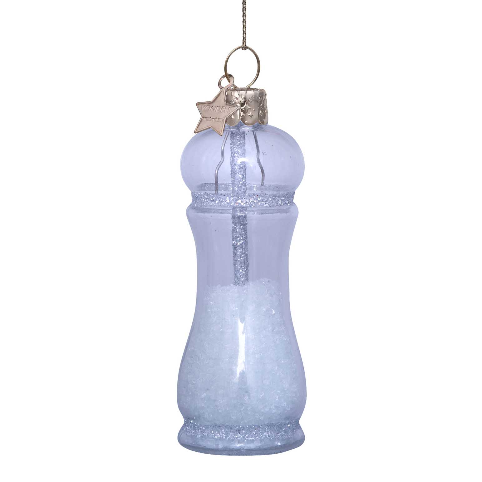Vondels Ornament Glass Transparent White Salt 9cm