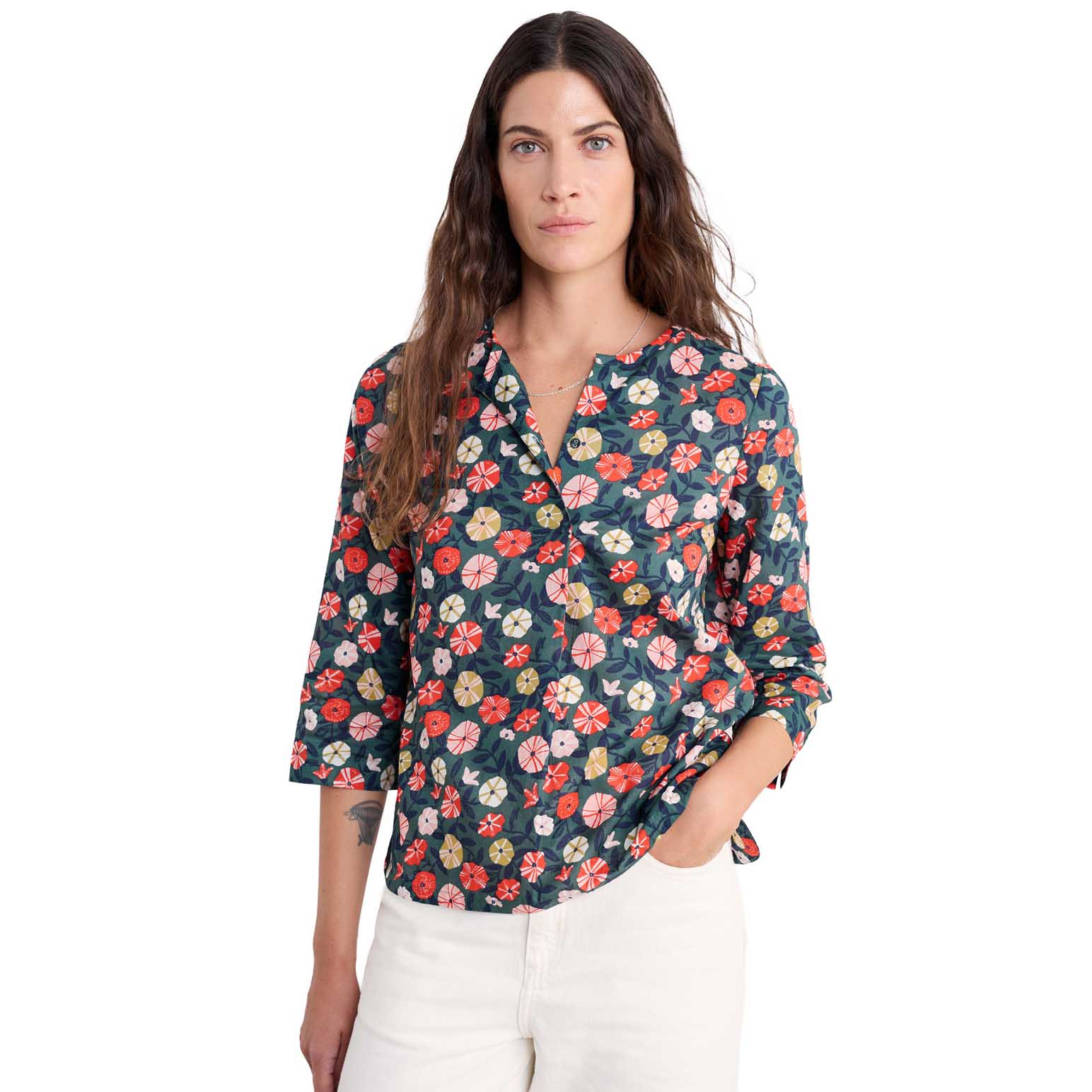 Seasalt Cornwall Watercolour Sketch Top Winding Petunias Grove