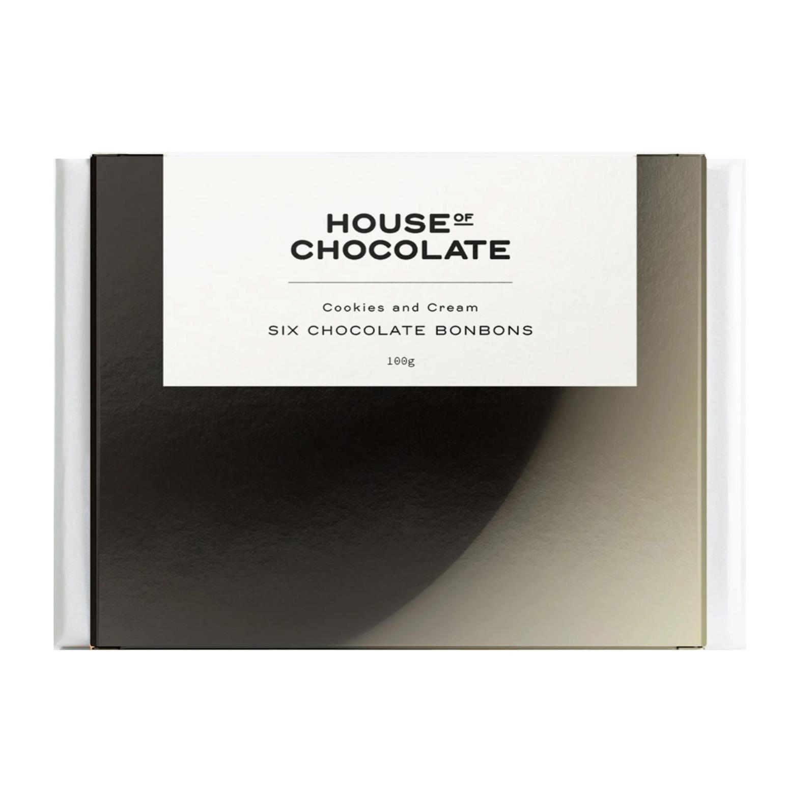 House of Chocolate 6 Piece Cookies & Cream Bonbon Box 100g