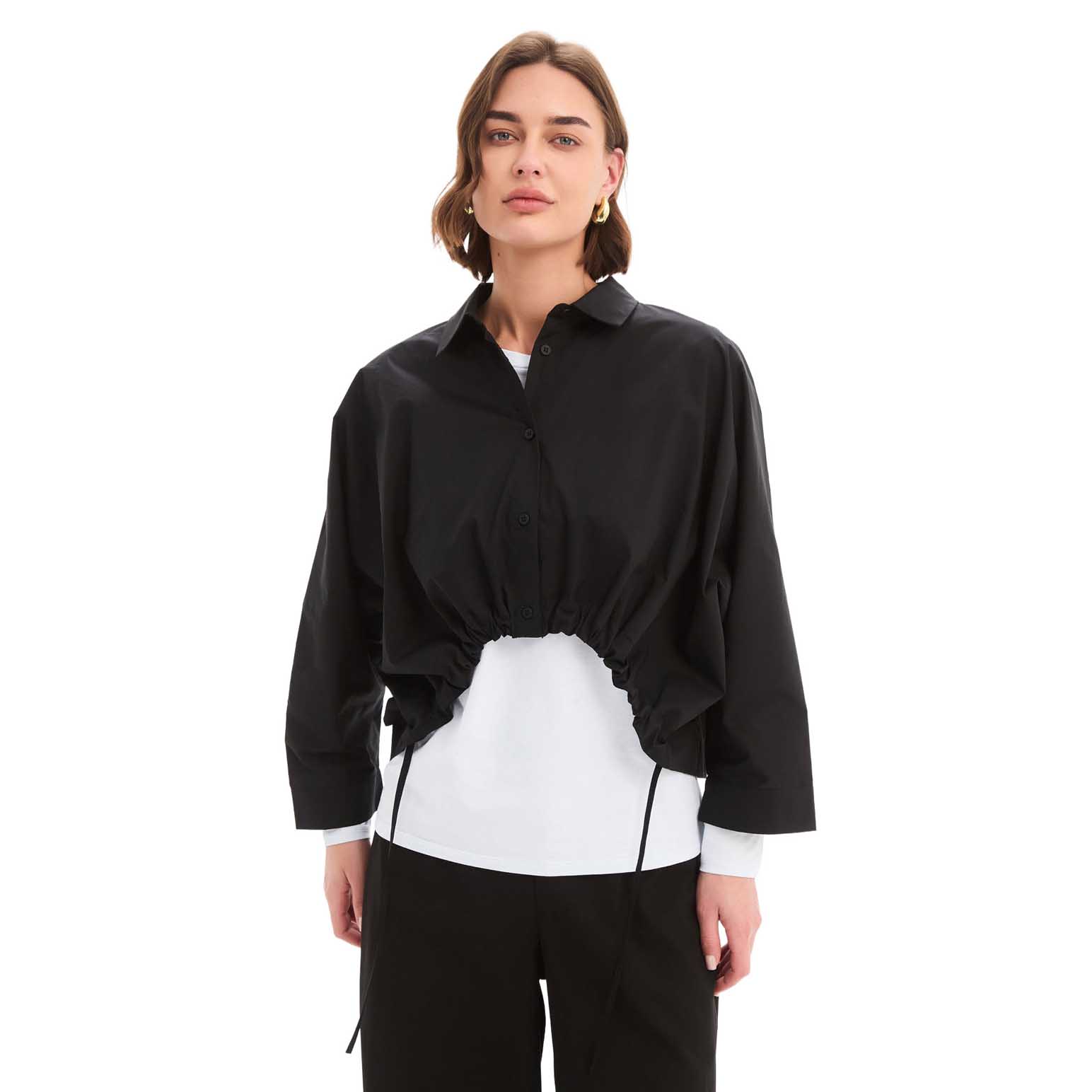 TIRELLI Wide Crop Poplin Overshirt