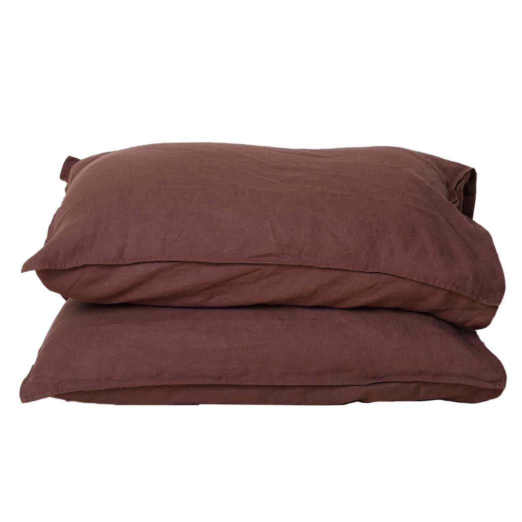 Home Lab 100% French Flax Linen Pillowcase Pair