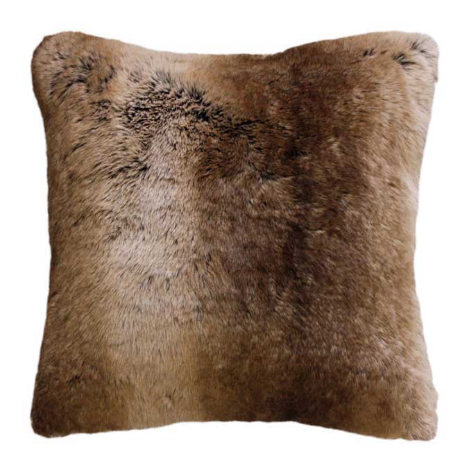 Heirloom Faux Fur Cushion Feather Filled - Sable 45X45cm