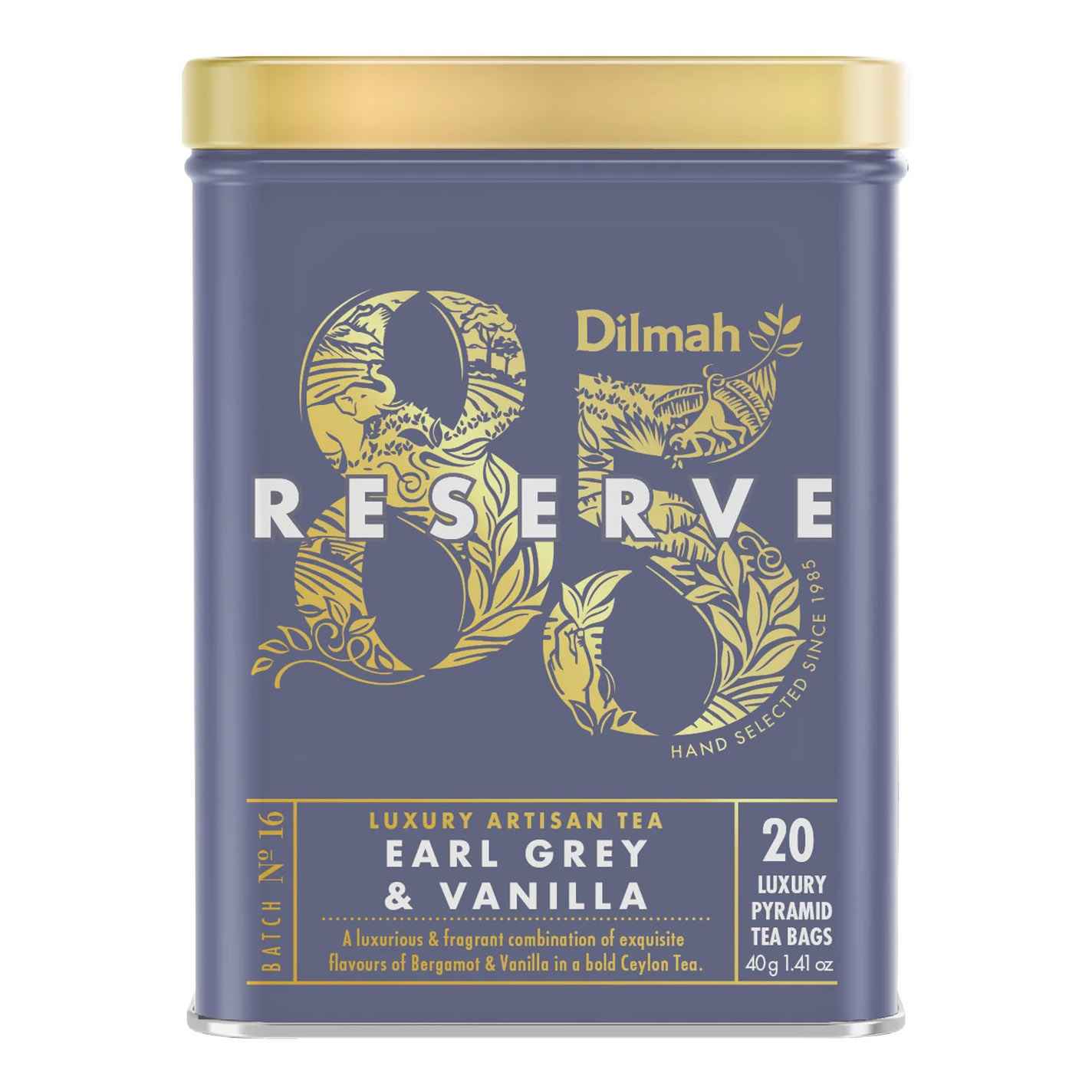 Dilmah 85 Reserve Tin Earl Grey & Vanilla 20 Pyramid