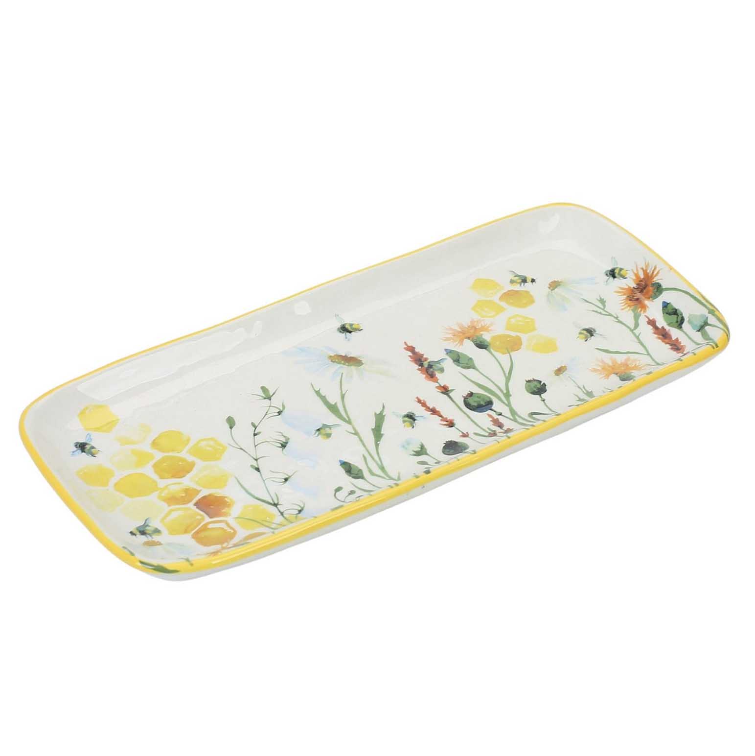 Urban Products Bee Meadow Platter Yellow 36x15cm