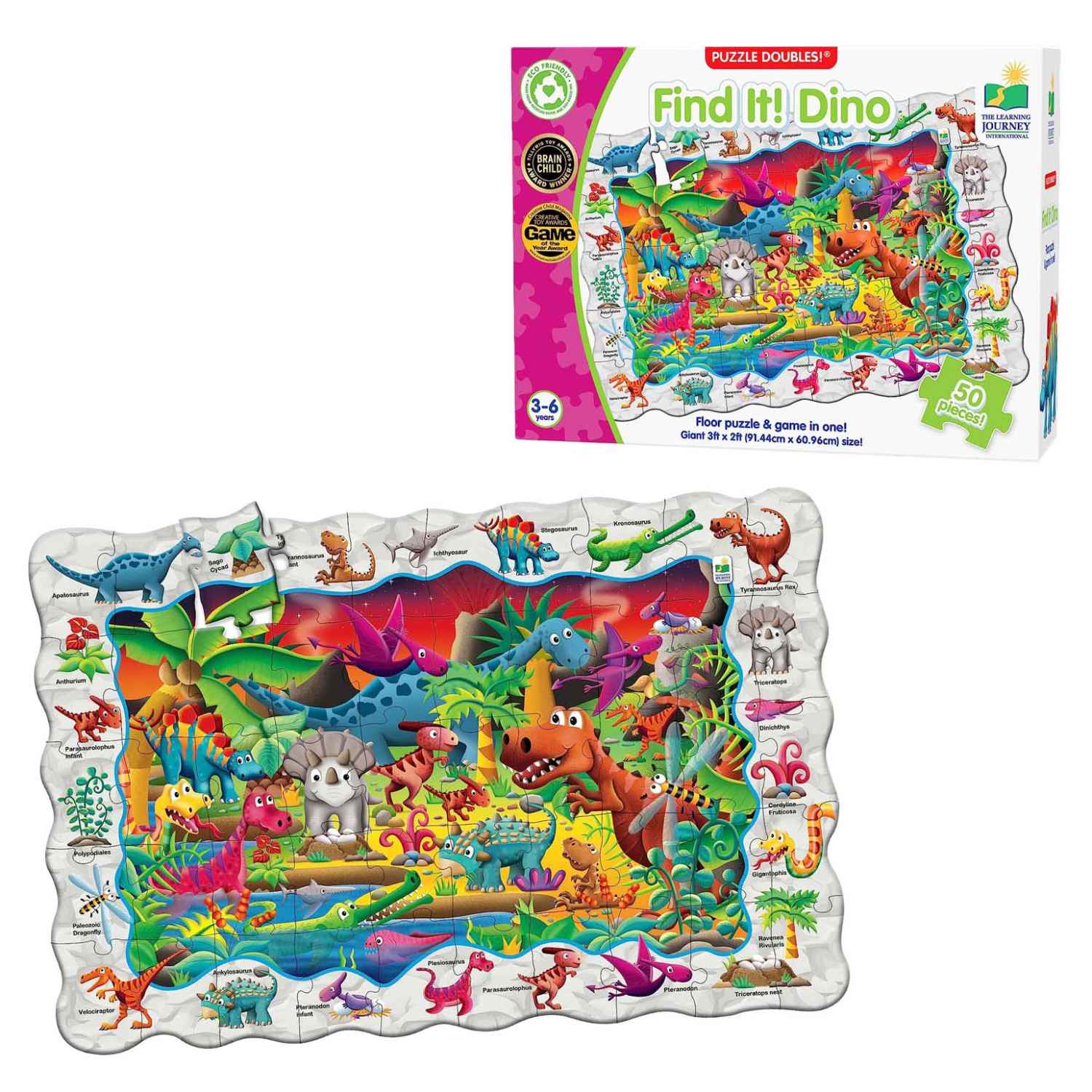 Learning Journey Puzzles Doubles - Find It! Dinosaurs
