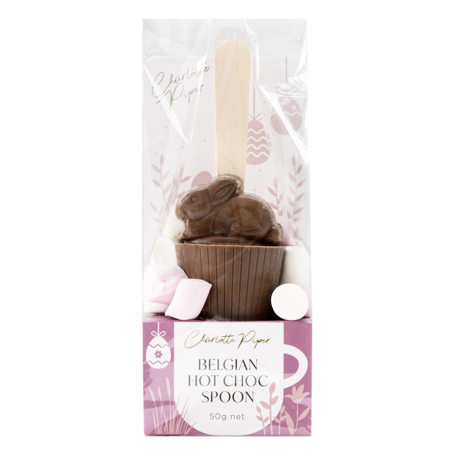 Charlotte Piper Hot Choc Milk Chocolate Bunny Spoon 50g