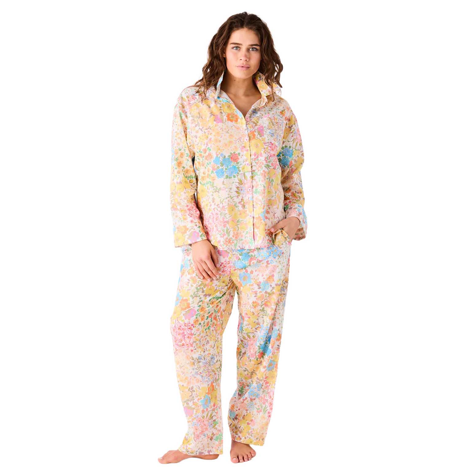 Kip&Co Forever Floral Butter Adult Organic Cotton LS Shirt & Pant PJ Set