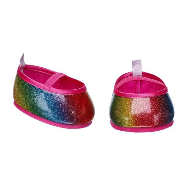 Build A Bear Shoes - Rainbow Sparkle Flats
