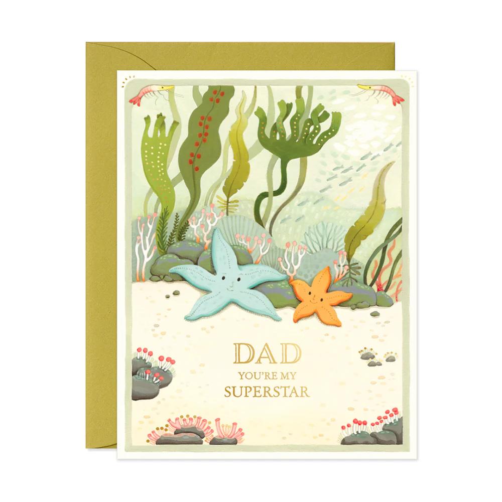 Joo Joo Father's Day Starfish Foil Card