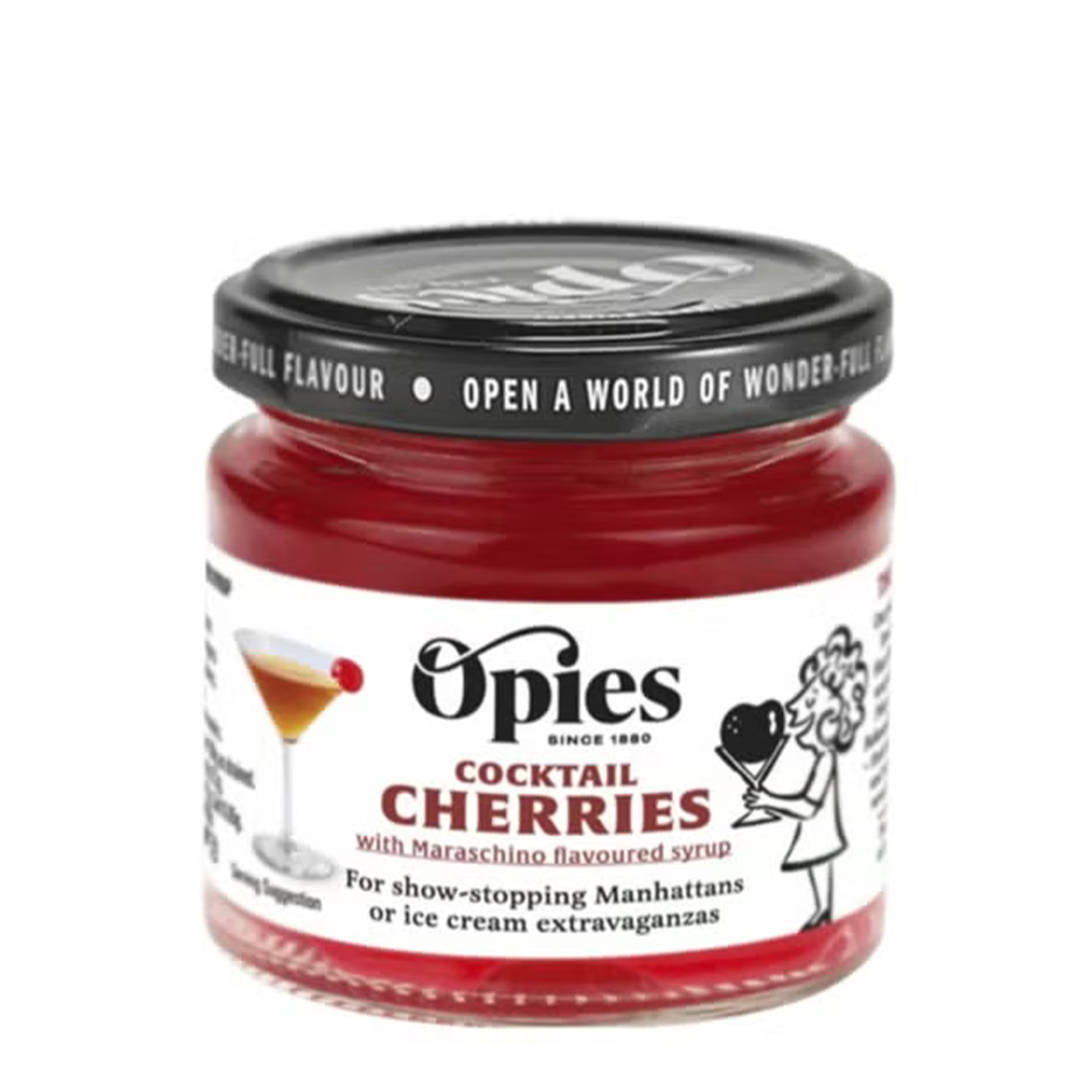 Opies Cocktail Cherries Maraschino Flavour 130g