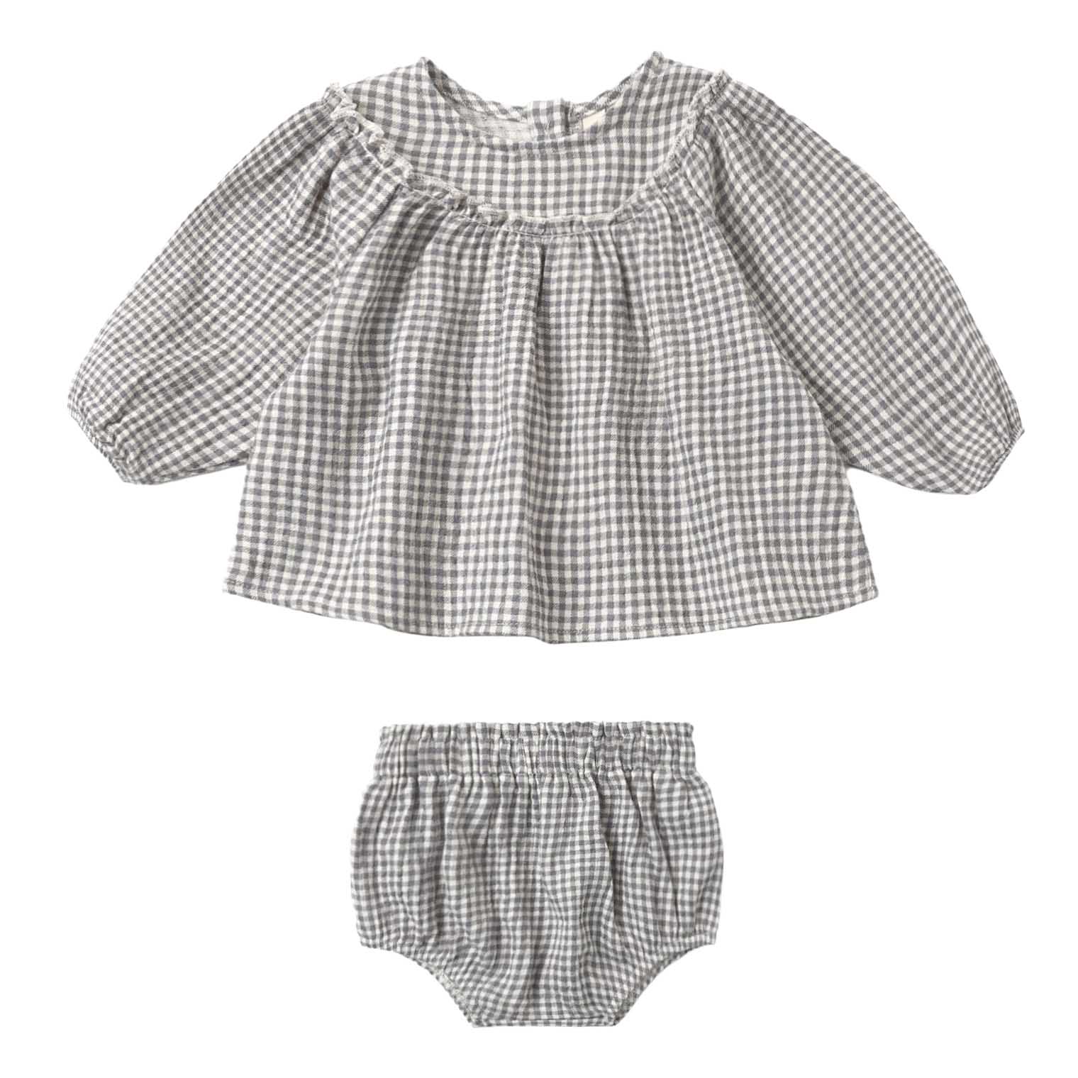 Quincy Mae Mia Top + Bloomer Set Gingham