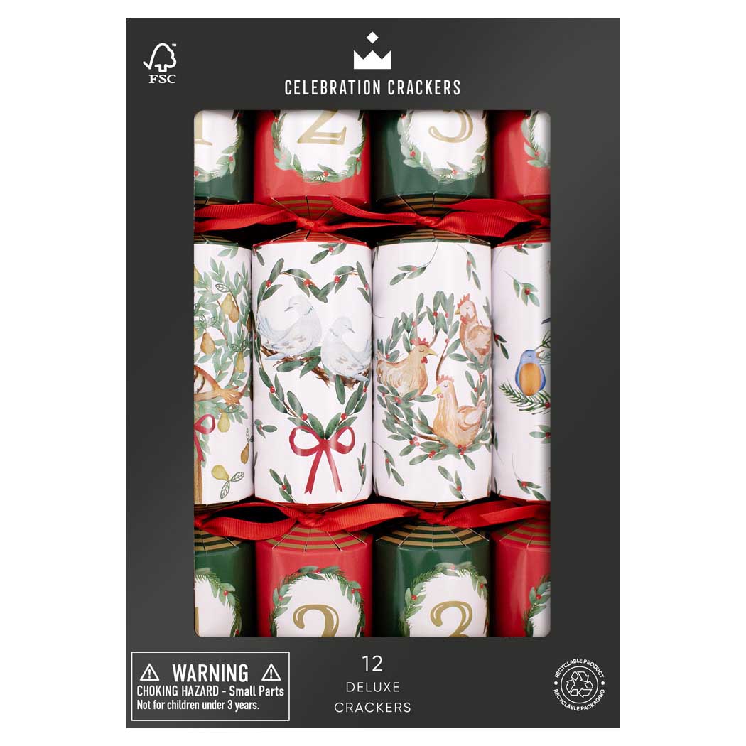 The Paperie Crackers 12 Days Of Christmas (12 Pack)