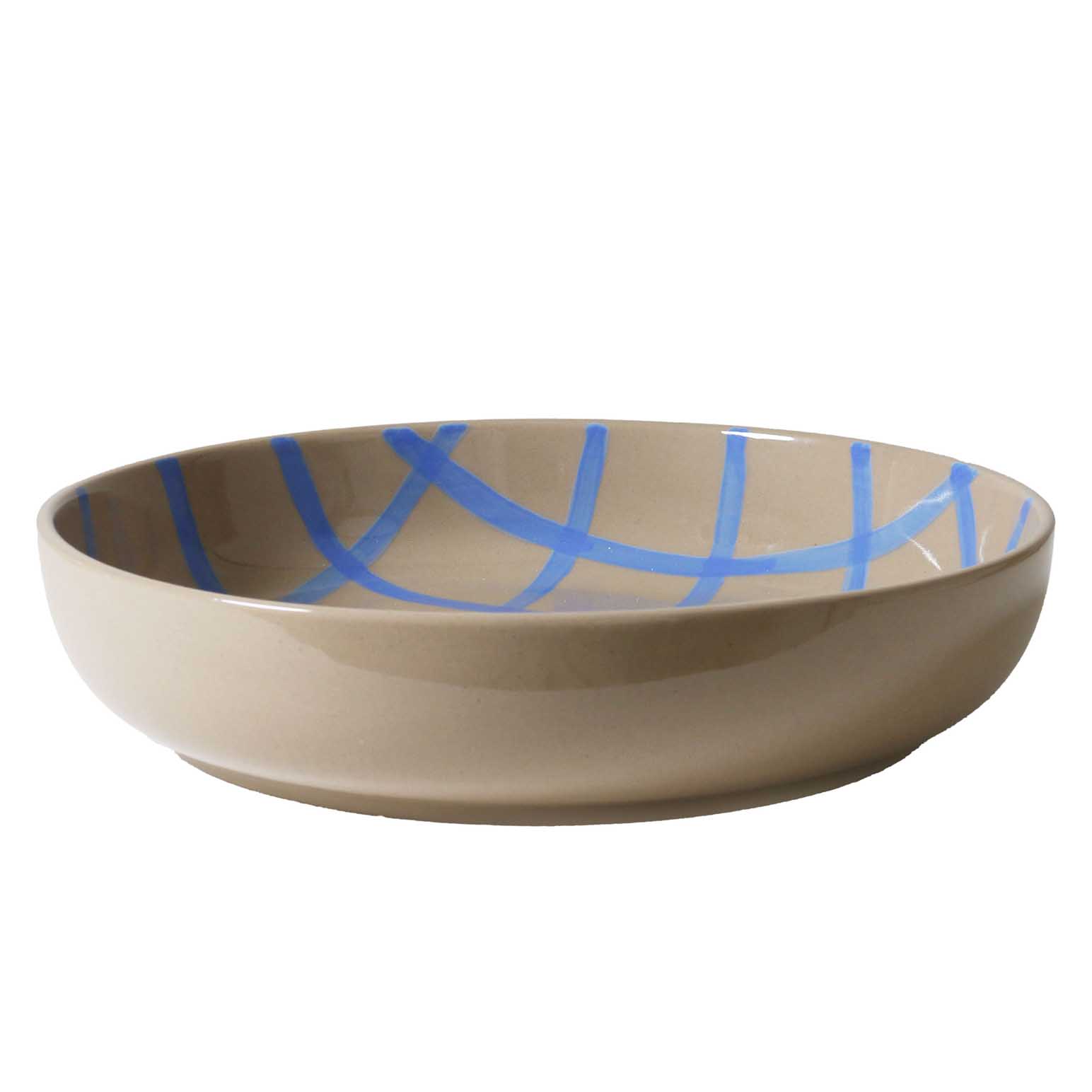 Robert Gordon Salad Bowl 28cm - Coastal Junction Stone With Blue Handbrush