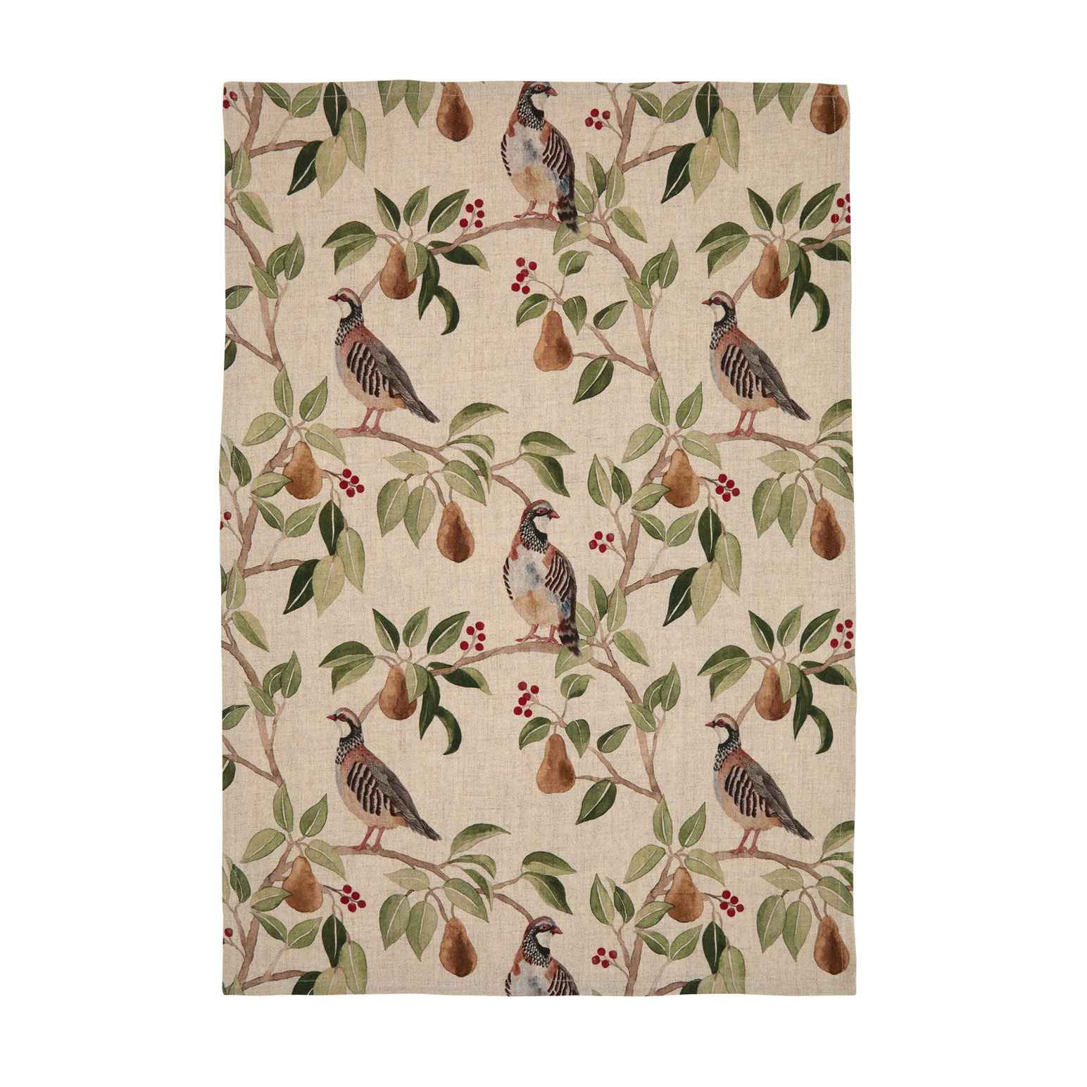 Wallace Cotton Partridge Linen Tea Towel