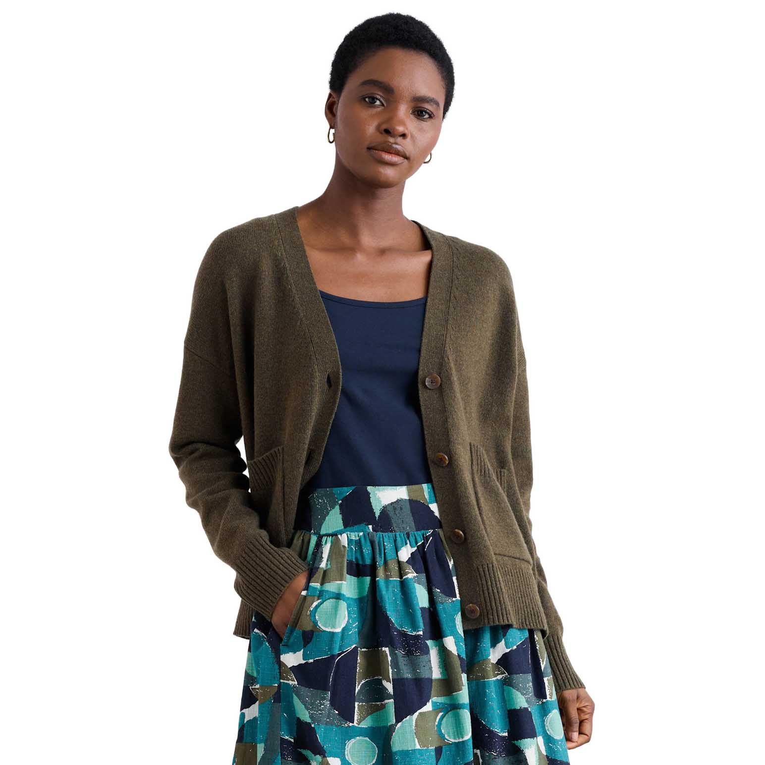 Seasalt Cornwall Senara Cardigan Rich Olive