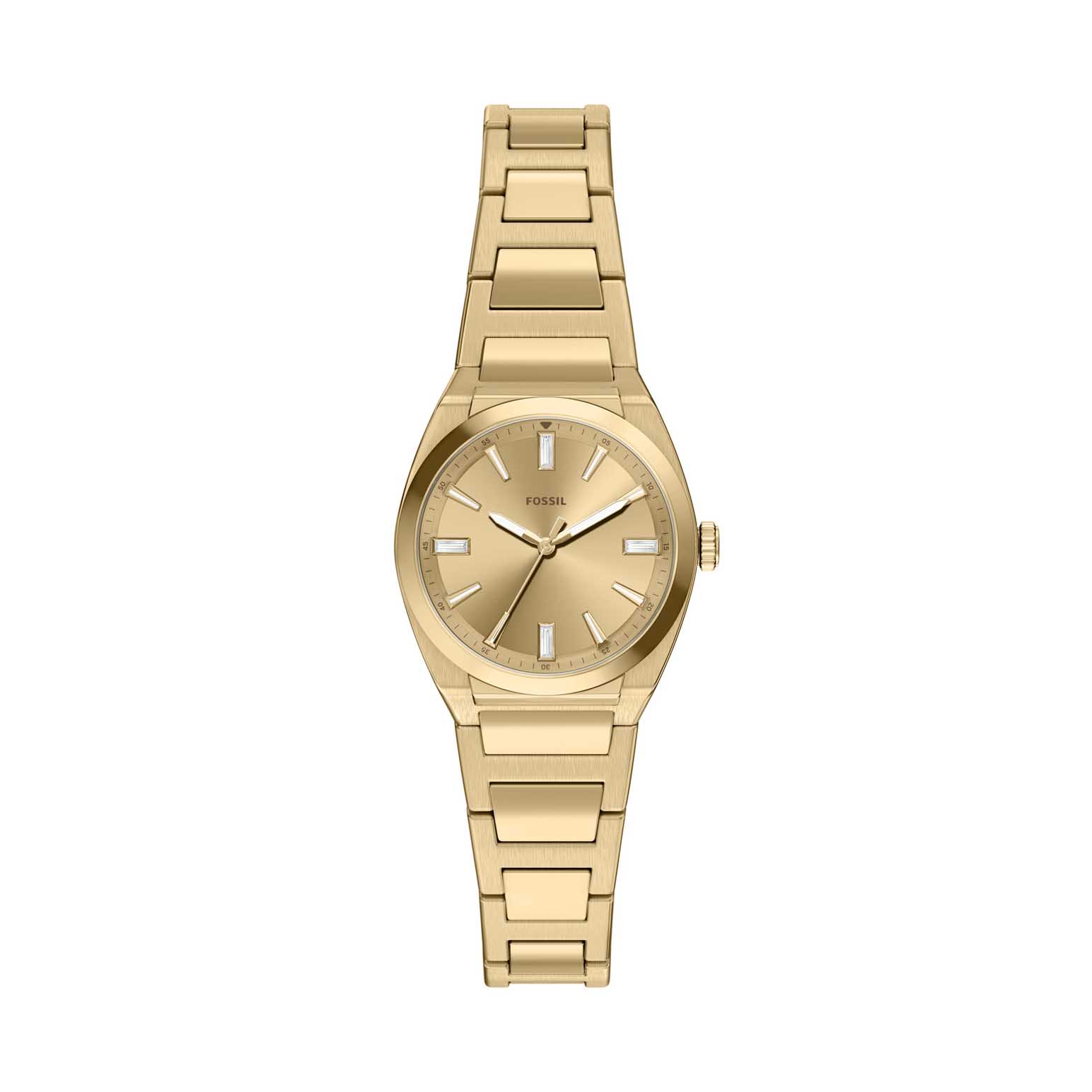 Fossil Everett 27mm Three-Hand Gold-Tone Stainless Steel Watch