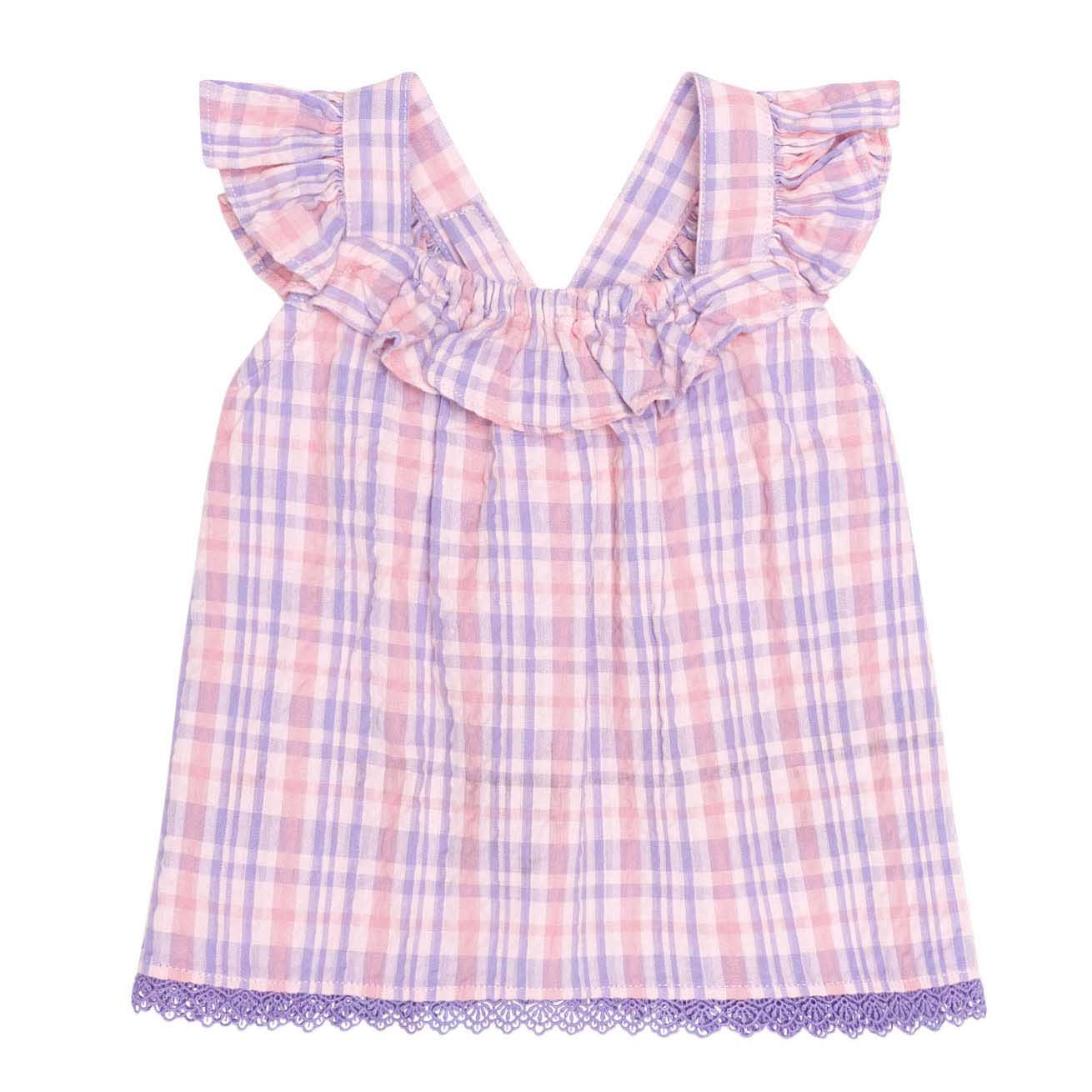 Huxbaby Tropical Check Tie Top 3-5Y