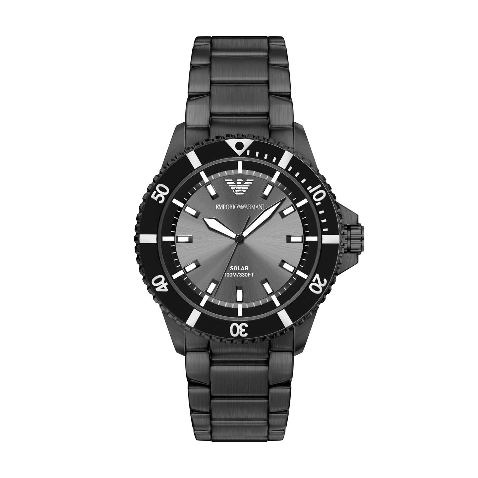 Emporio Armani World Explorer Three-Hand Stainless Steel Watch