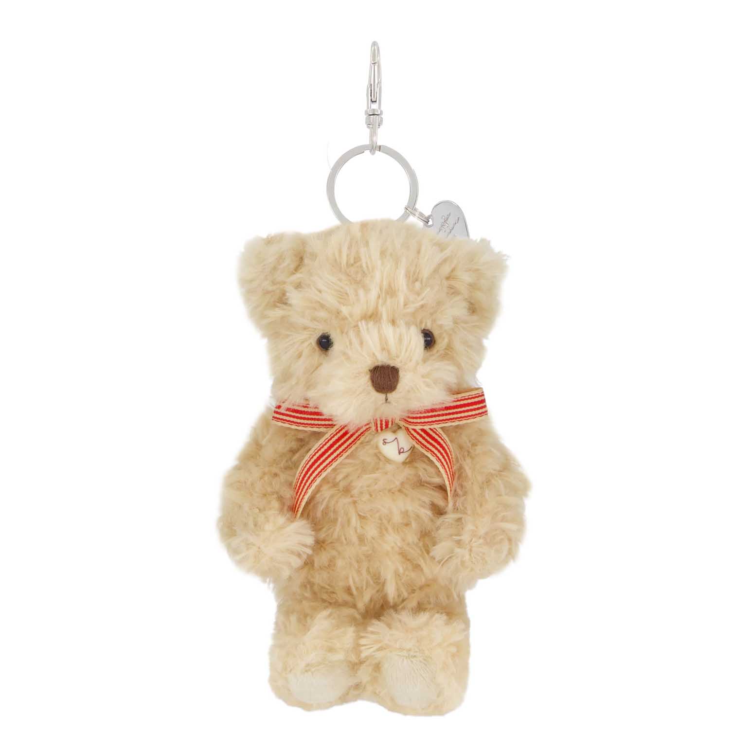 Snuggle Bunnies Arthur Keyring - Red Stripe Bow