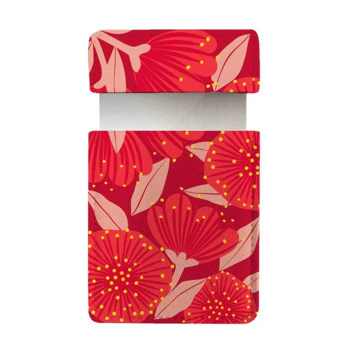 Bright Botanical Red Pohutukawa Pocket Mirror