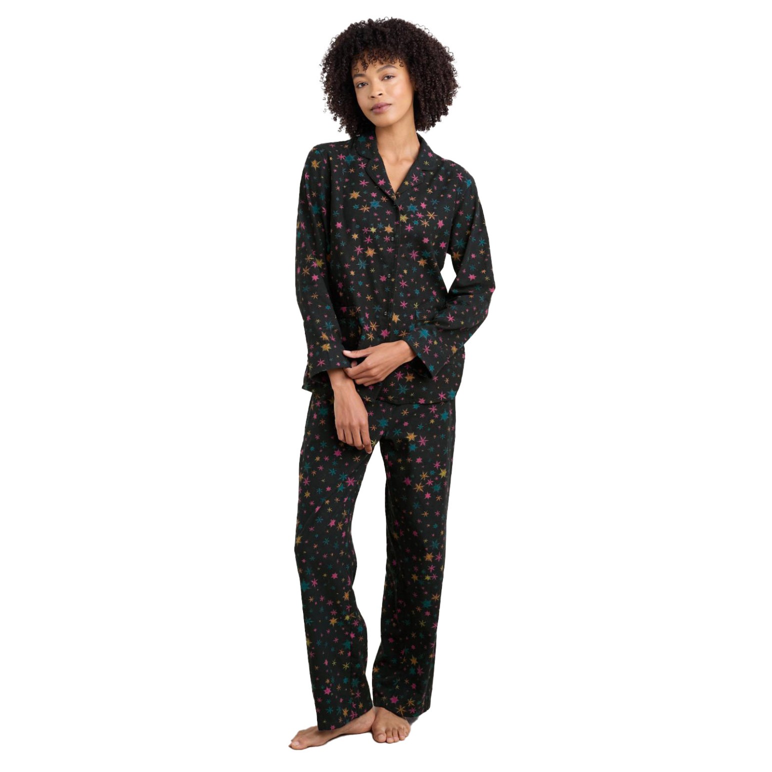 Seasalt Cornwall Simple Stars Pyjamas Snow Stars Onyx