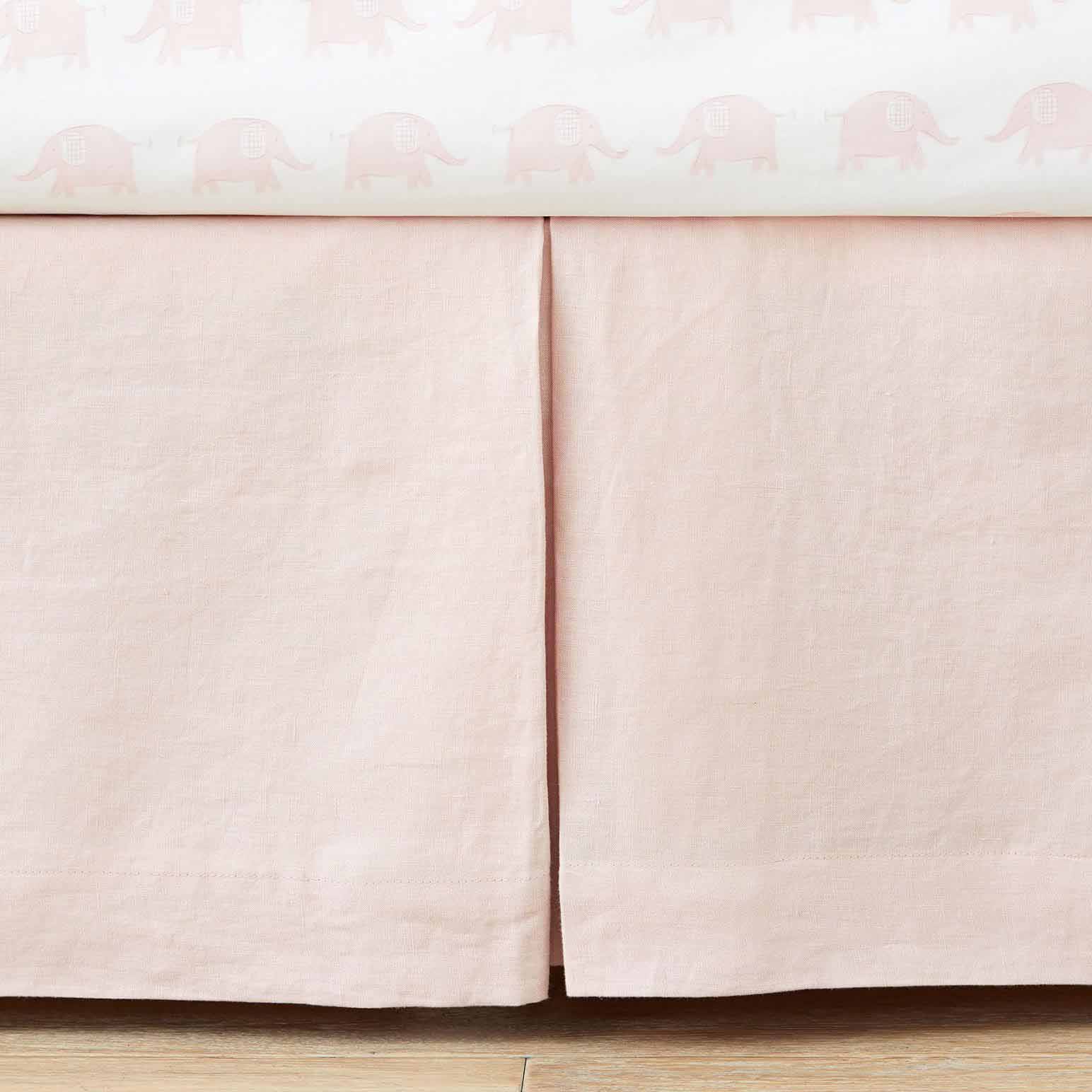 Pottery Barn Kids Linen Crib Skirt Blush
