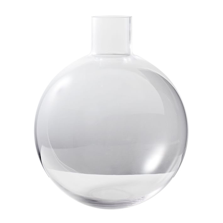 West Elm Pure Conservatory Glass Vase Large Clear 16.5 Inch
