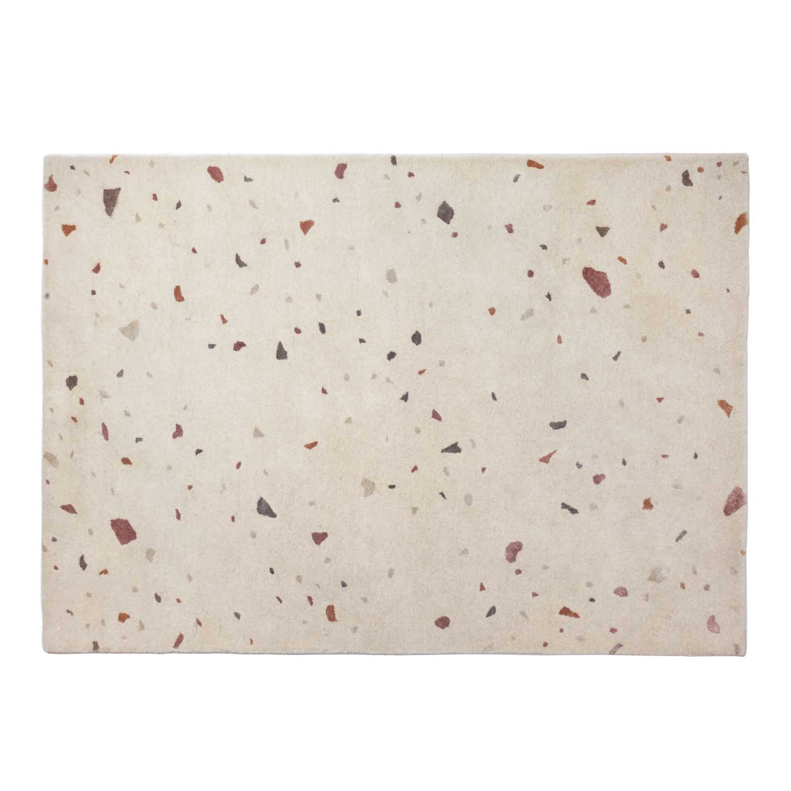 Broste Rug Terrazzo - Cream/Red Spot 140x200