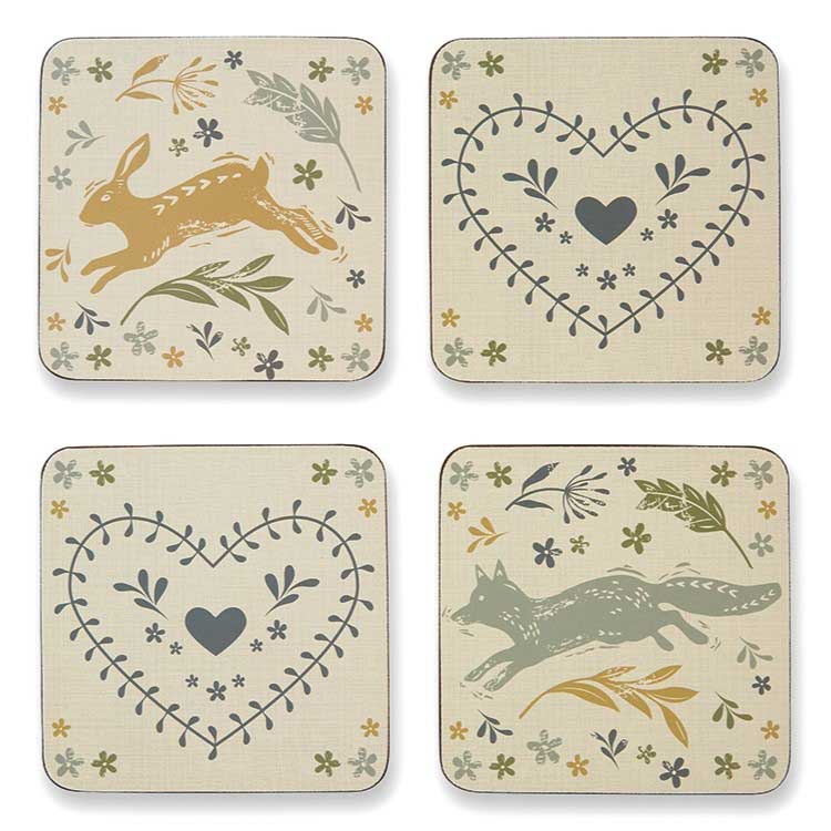 Cooksmart Woodland Set Of 4 Coasters