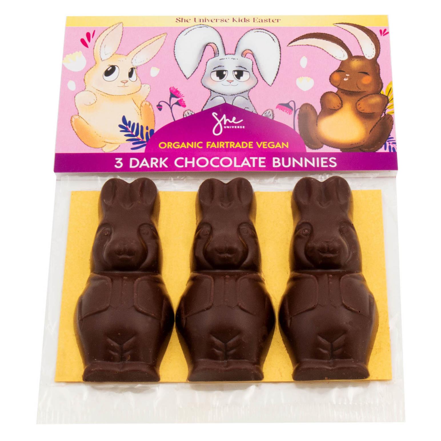 She Universe 3 Dark Chocolate Easter Bunnies 51g