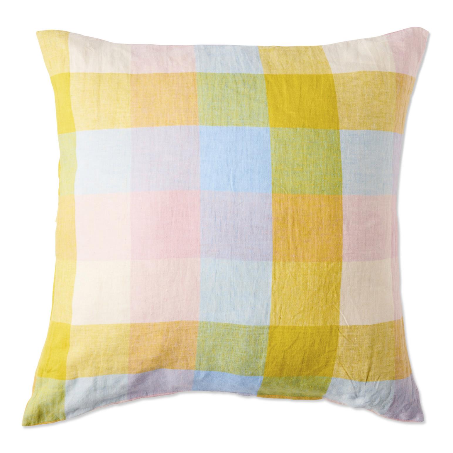 Kip&Co Corfu Tartan Linen European Pillowcases 2P Set